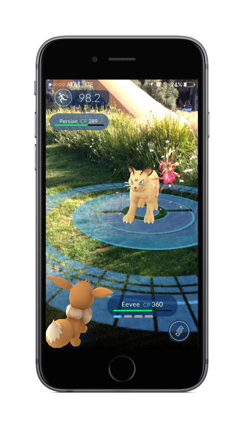 Pokémon GO AR Battle Screenshot